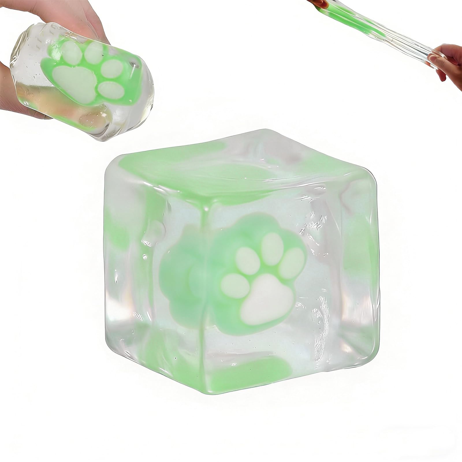 Stress Balls with cat paw 1.97",Funny Fidget Toys Novelty Things Suitable for Adults & Kids(Green)