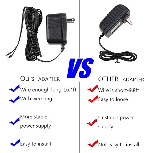 16ft/5m 18V 500mA Plug in Doorbell Transformer Power Adapter