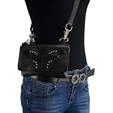 Milwaukee Leather MP8851 Women's Black Leather Multi Pocket Belt Bag