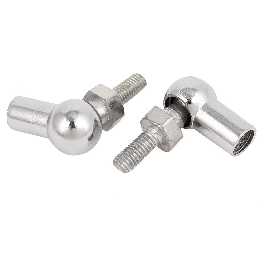 sourcingmap Rod End Ball Bearing with Stud, Right-Hand Female Thread M8x1.25mm and Right-Hand Male Thread M6x1.0mm, L-Shape Ball Socket Endfitting 2pcs