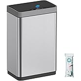 Mbillion Automatic Trash Can Touchless Trash Cans 15 Gallon Motion Sensor Trash Can Stainless Steel Smart Trash Can with Lid 