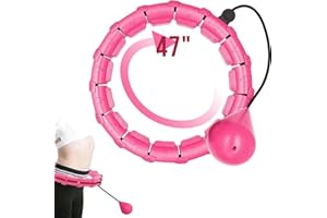 CORATED Smart Weighted Hoola Exercise Hoops,Abdomen Fitness Weight Loss Massage,24 Detachable Knots Adjustable Size Hoops,for Adults & Kids Beginners Exercising
