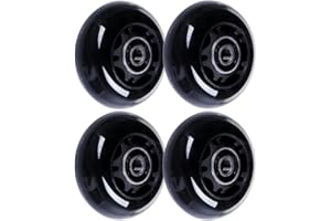 AOWISH 64mm Inline Skate Wheels 64mm x 24mm Roller Hockey Replacement Wheels w/Bearings for Roller Board Bag, Luggage Suitcase, Water Rower Seat, Steady Rest Wood Lathe (4-Pack)
