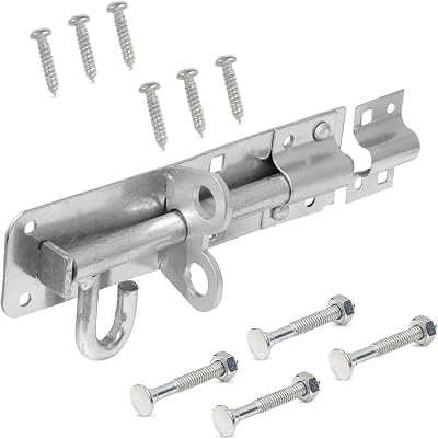 ZAVIA Brenton Bolt Sliding Door Lock 8 Inch Zinc Plate Patio Gate Latch Silver