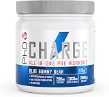 PhD Charge All-In-One Pre Workout with Creatine 20 Servings Blue Gummy Bear 300g