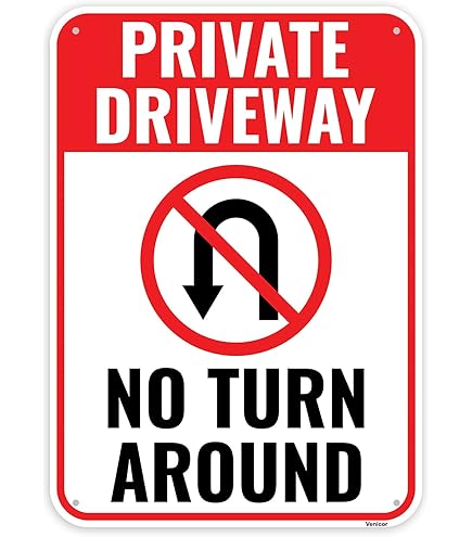 Amazon.com: 1PC No Turn Around Driveway Sign, 13 x 9 Inches