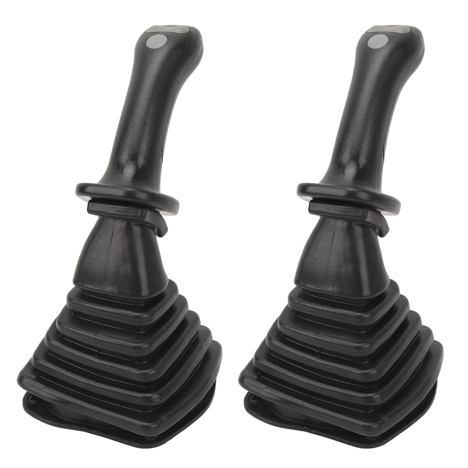 Fockety 3 Buttons Excavator Joystick Assy Handle Gears, 2Pcs L + R Excavator Joystick Handles with Dust Cover 6 Pin Aluminum Excavator Joystick Lever for Doosan DH DX150 215 225 300 370‑9C
