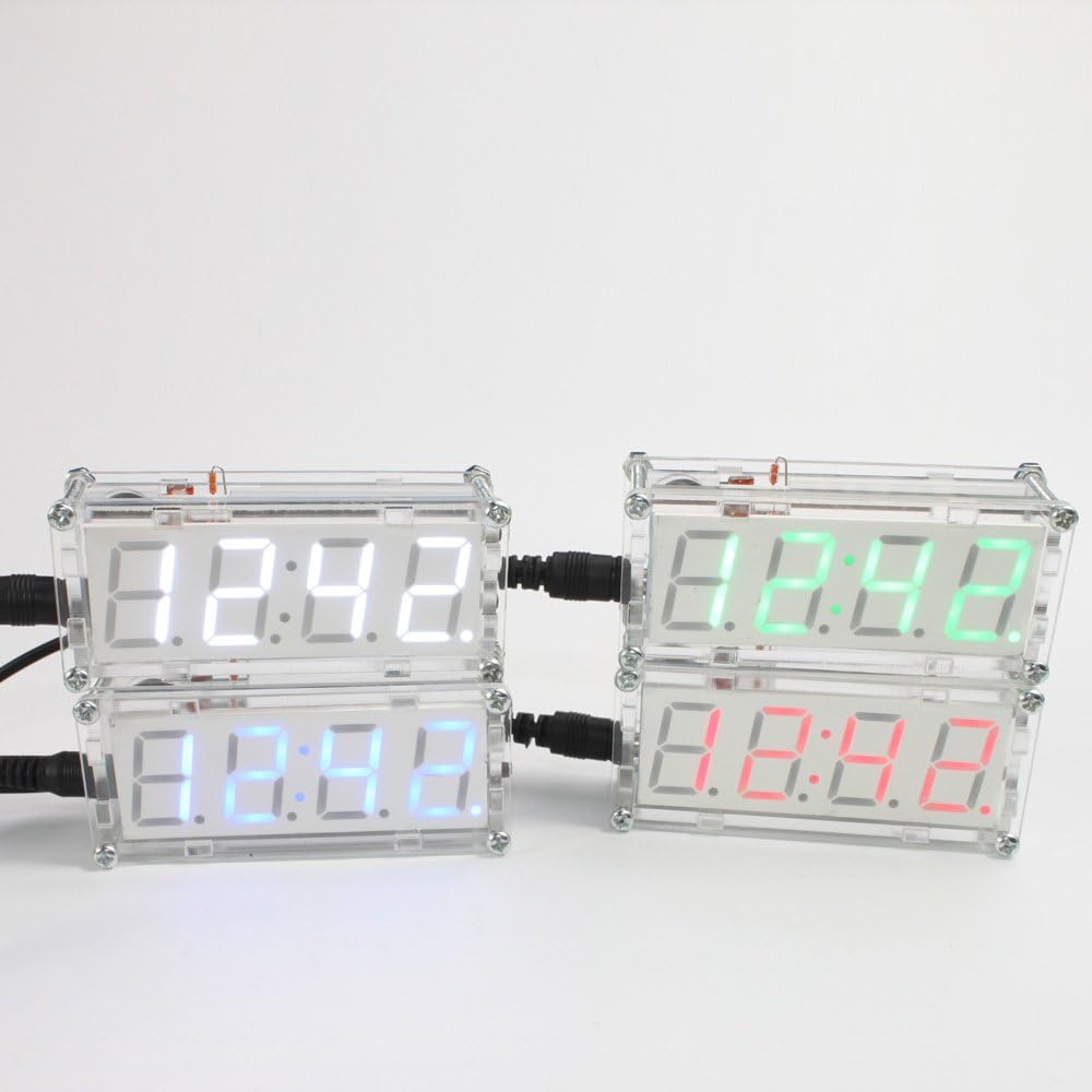 Roeam LED Electronic Clock,4Digit DIY LED Electronic Clock Kit