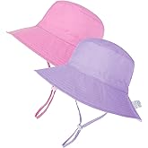 Zando 2Pcs Baby Sun Hat Toddler UPF 50+ Sun Protection Hat Adjustable Toddler Bucket Hats for Kids Summer Beach Hat 0-8T