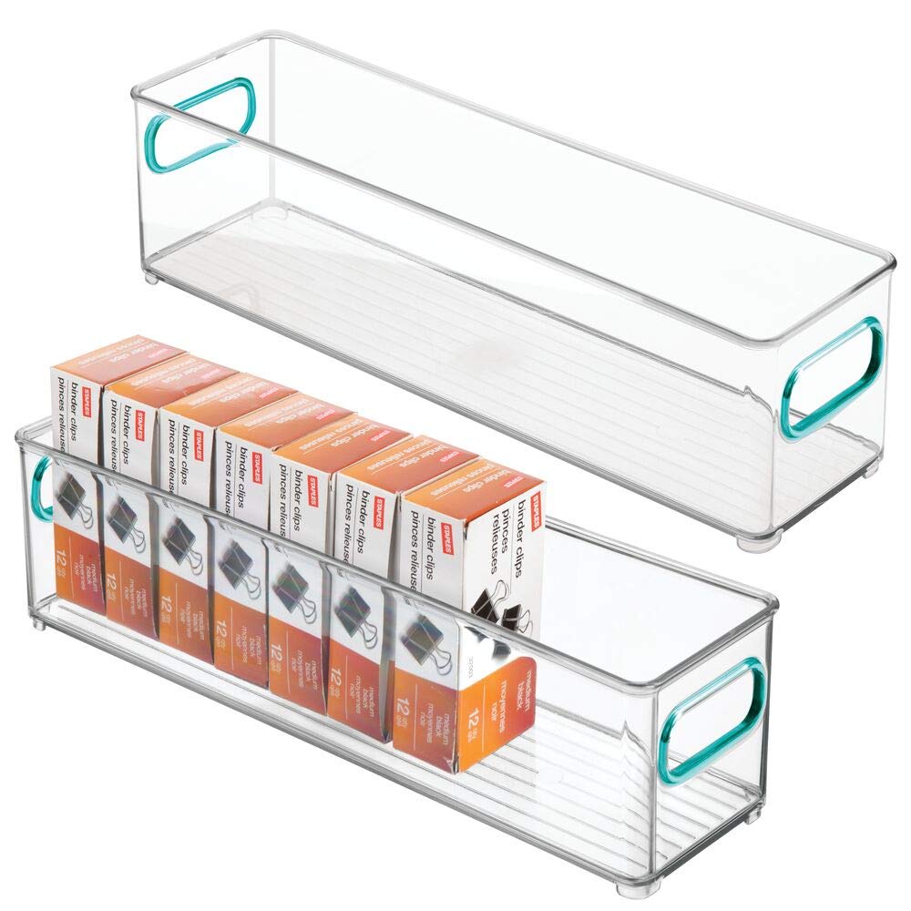 clear long storage bins