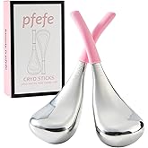 pfefe Cryo Sticks Facial Skin Care Ice Globes for Women Face Eyes, Stainless Steel Face Beauty Tools for Girls Ladies, Esthetician Supplies Cooling Spa Globes with Storage Case