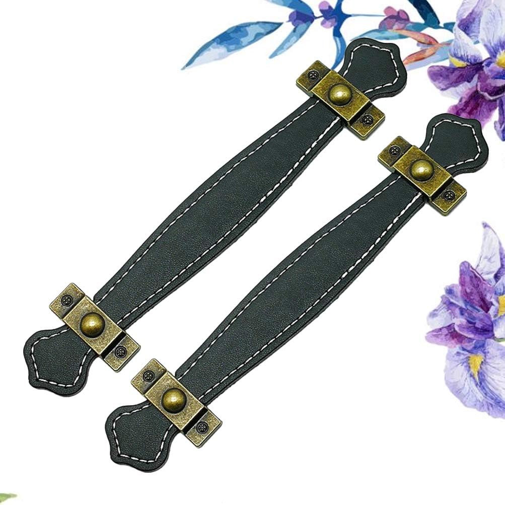 SUPVOX 2 Stück Leder Schublade zieht Vintage praktische Koffergriffe