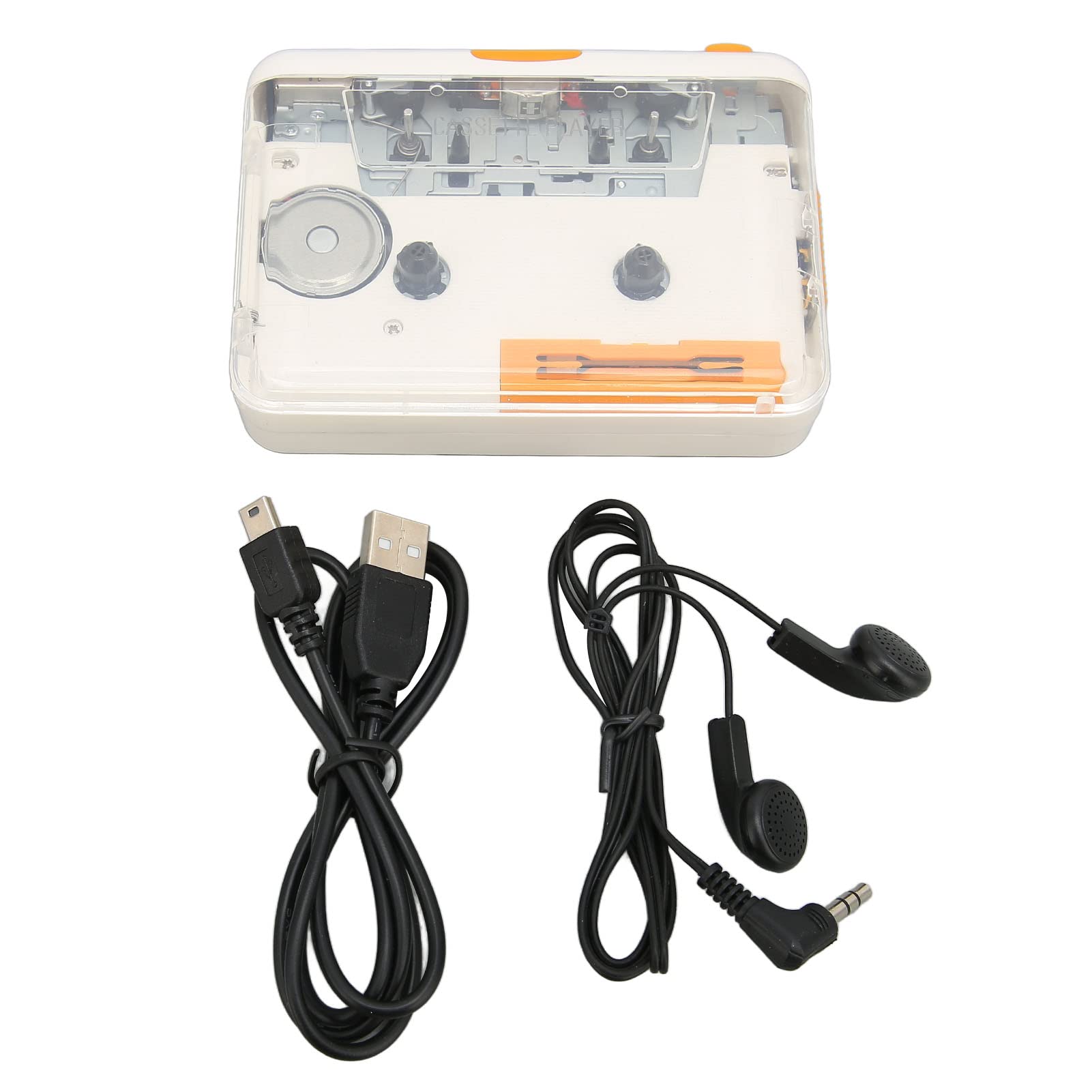Cassette Converter Portable USB Tape Player, Convert Tapes to MP3 for , Plug and Play, Tape Converter Software Included, ABS Material