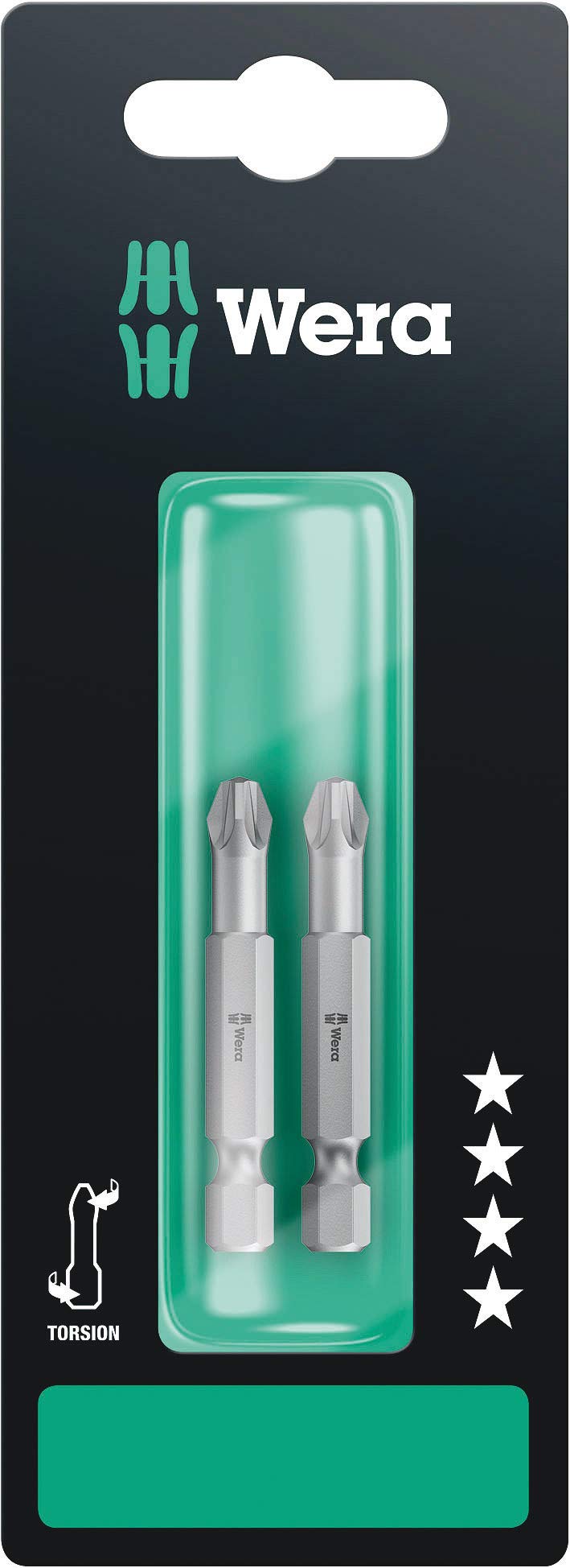 Wera 05134386001 Long Bits 855/4 TZ SB 2 x PZ 3 x 50 mm