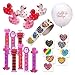 Valentine Party Favors 134 Count Bulk for Kids Includes 48 Valentine Bookmarks, 72 Valentines Temporary Tattoos, 12 Valentines Ducks Vinyl Rubber Duckies and 1 Roll of 100 Valentines Heart Stickers