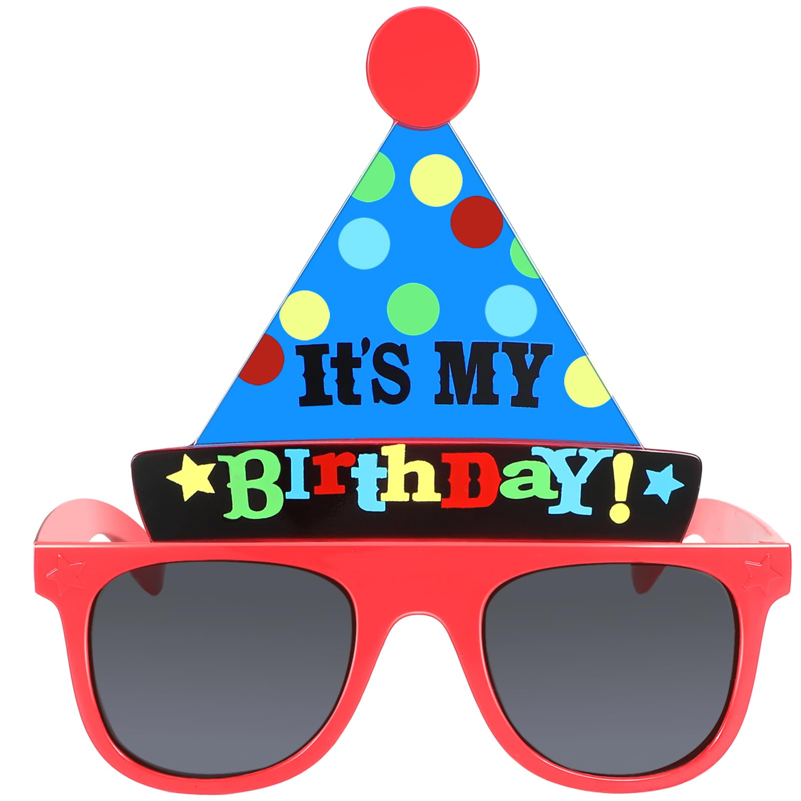 Photo 1 of Skylety Happy Birthday Glasses It's My Birthday Sunglasses Novelty Glasses Self Photo Props for Adults Party(Birthday Hat)