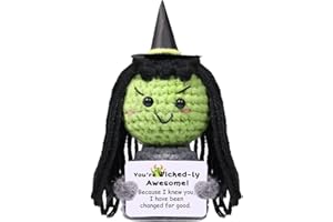 AICase Wicked Merch Wicked Dolls Elphaba Glinda Gifts Wicked Witch of The West Crochet Funny Positive Wicked Gifts Emotional Support Nuggets Gifts Handmade Cheer Gifts for Women/MoM Men Birthday