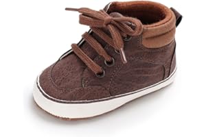 Sekantrol Baby Boys Girls First Walker Crib Newborn Shoes, Soft Rubber Sole Infant Sneakers Fashion High-Top Non-Slip Toddler Dress Moccasins Shoes