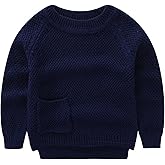 Peecabe Toddler Baby Girl Boy Cable Knit Sweater Cotton Infant Pullover Crewneck Long Sleeve Sweatshirt Fall Winter