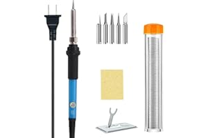 Soldering Iron Kit Adjustable Temperature Soldering Gun Welding Tools Thermostatic Soldering Kit with 5 Tips US Plug 100‑130 