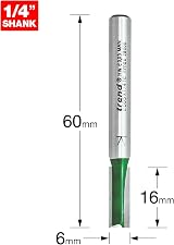 Trend CraftPro Straight Two Flute Router Cutter 1/4 in Shank 6mm Dia view 3