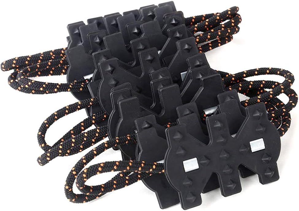 Asdomo 4pcs/2pcs Snow Ice Muddy Climbing Tire Chains Emergency Anti-Skid Tire Blocks Mud Tires Straps Traction Portable Stable and Safe Sturdy Easy Installation for Most Cars