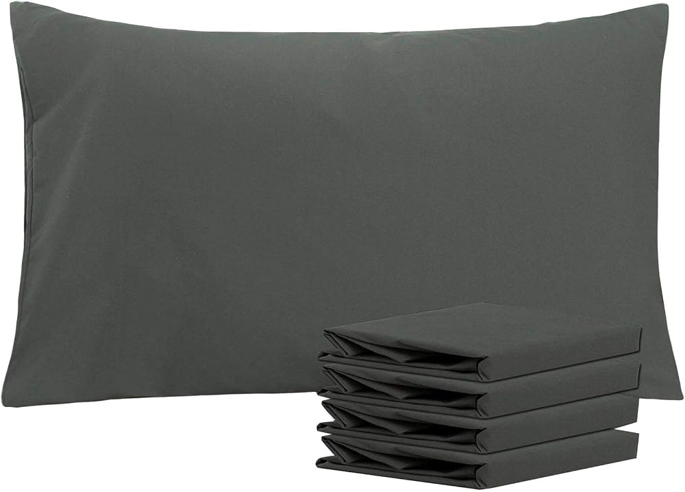 NTBAY 4 Pack 50x75 cm Dark Grey Microfiber Pillowcases Envelopes Wrinkle