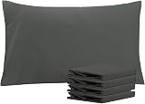 NTBAY 4 Pack 50x75 cm Dark Grey Microfiber Pillowcases Envelopes Wrinkle