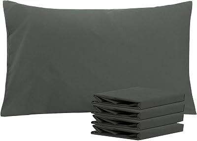 NTBAY 4 Pack 50x75 cm Dark Grey Microfiber Pillowcases Envelopes Wrinkle