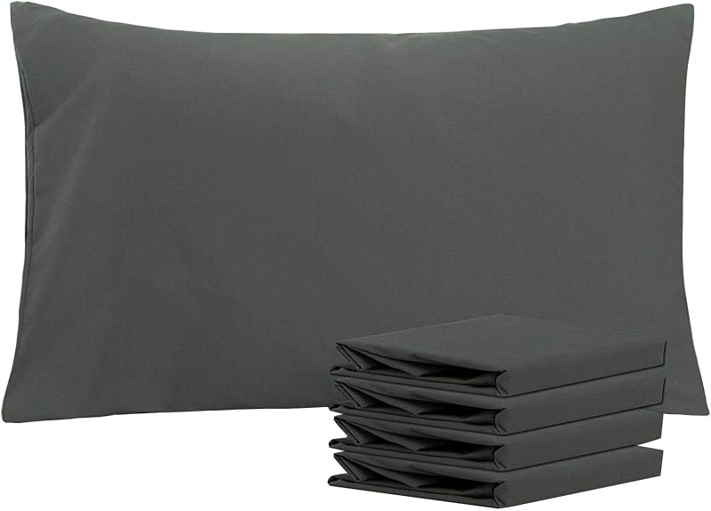 NTBAY 4 Pack 50x75 cm Dark Grey Microfiber Pillowcases Envelopes Wrinkle