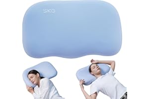 SKG Cooling Pillow with Cochlear Shape and Whale-Inspired Design for Back & Side Sleeper Night's Sleep, Soft and Breathable, Ergonomic Neck Pillow…