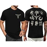 UNIQUEONE Mens Western Country Cowboy Shirts Country Concert Outfits | Soft Country Shirts for Men with Cow Skull Design, Perfect for Country Concerts, Rodeos, Ranch Life and Everyday Casual Wear