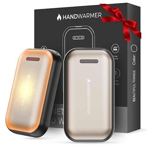Fitabok Hand Warmers Rechargeable 2 Pack - 6000mAh Magnetic Electric Hand Warmer with 3 Heat Up to 55°C, USB-C Charging, Pocket Heater for Outdoor, Camping, Raynauds, Winter Gifts for Women Men