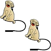 STRACOUPI Yellow Lab Dog Silicone Straw Covers for Stanley Cup, Reusable, Cute Toppers Accessories for Tumblers, 2PCS Decorative & Personalized Straw Cover Cap (a)