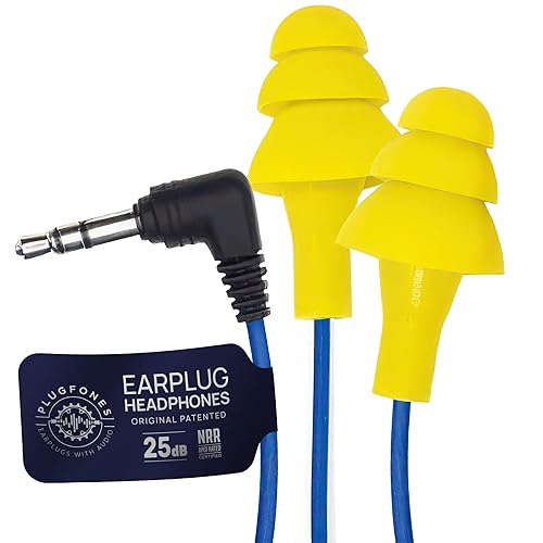 Plugfones Basic Earplug Headphones Earplug-Earbud Hybrid 25 dB