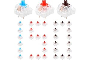 KHZSPP 150Pcs Mechanical Keyboard Switches,3 Pin Blue Red Brown Key Tactile Switches LED Compatible,Dustproof Waterproof Keyb