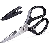 GLAMFIELDS Kitchen Scissors Heavy Duty Kitchen Shears Ultra Sharp with Blade Cover Multi-function Scissor for Poultry Herbs M