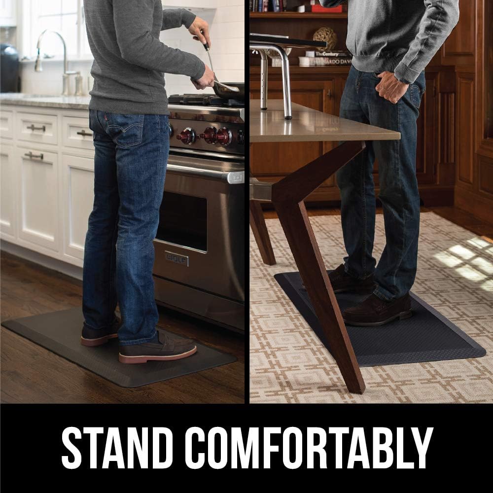 Kangaroo Original Standing Mat Kitchen Rug, Anti Fatigue Comfort Flooring, Phthalate Free, Commercial Grade Pads, Ergonomic Floor Pad, Rugs for Office Stand Up Desk, 32x20, Wood: Kitchen & Dining