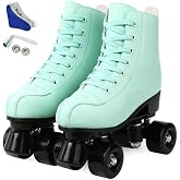 Jessie PU Leather Skates - Premium Adjustable Four-Wheel Roller Skates for Women, Men, Boys &amp; Girls - Indoor &amp; Outdoor