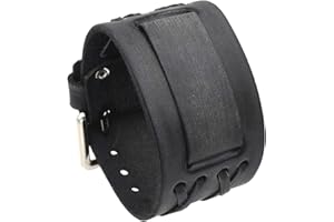 Nemesis #DXB-K 24mm Lug Width Wide CRIS Cross Distressed Brown Leather Cuff Wrist Watch Band