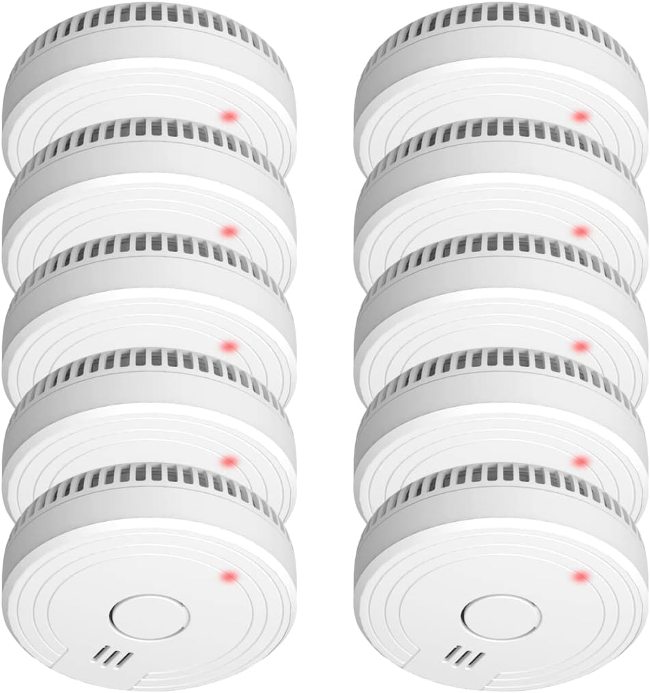 ELRO FS1801 10-Piece Smoke Detector Set EN14604 White 10-Year Sensor