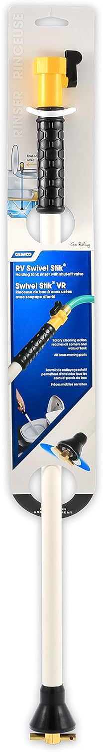 Camco RV Straight Swivel Stik with Shutoff Valve- Creates Powerful Cleaning Action that Dislodges and Flushes Stubborn Waste Deposits and Combats Odors (40094): Automotive