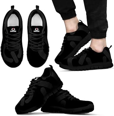 black running shoes with white soles