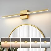 CCYCOL Gold Bathroom Vanity Light Fixtures - 30 inch Rotatable Modern 5CCT LED Vanity Lights for Bathroom Lighting Fixture Ov