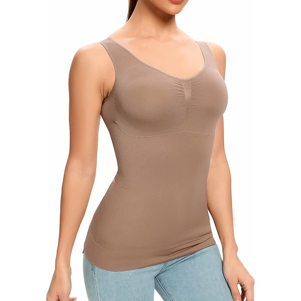 Women Cami Shaper with Built in Bra Tummy Control Camisole