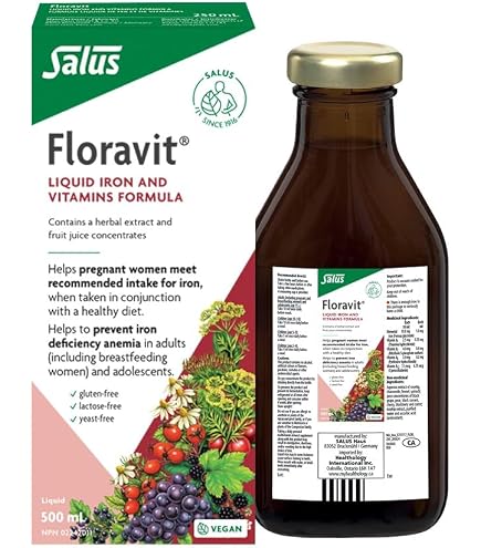 Salus Floradix Fer liquide et vitamines | Supplment de fer  base de  plantes pour femmes, hommes et enfants | Vgtarien, sans produits laitiers  et sans OGM (250 ml) : Amazon.ca: Tout le reste