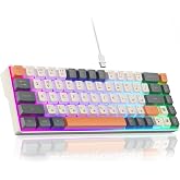 CORBOBO 60 Percent Keyboard RGB Backlit Gaming Keyboard USB-C Wired 68 Keys | Mini Portable Quiet Typing Compact Small Mechanical Keyboards for Business Trips,Office,Work &amp; PC Games (SK968,Grey&amp;Orange)