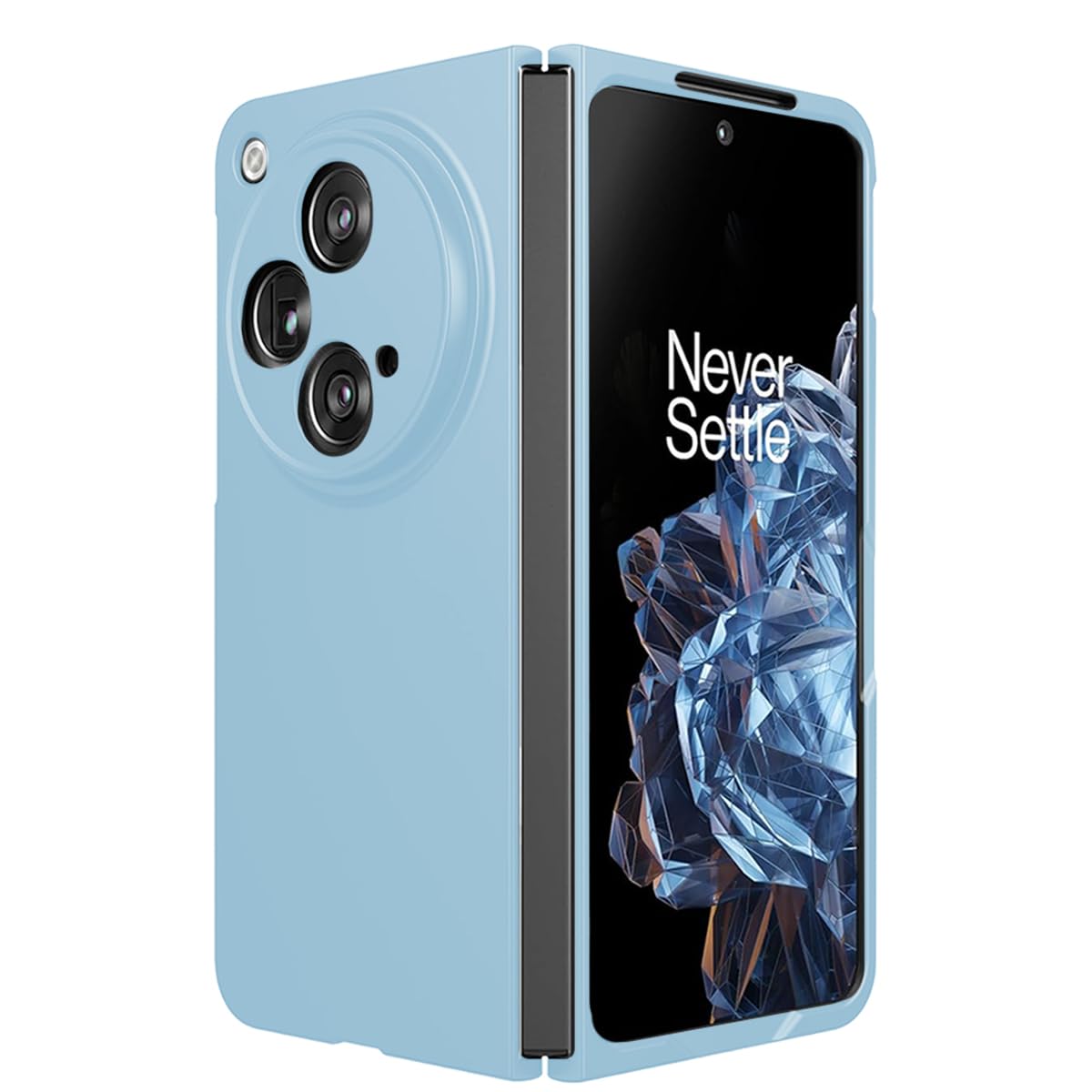 KUSINHOKA Case Compatible with OnePlus Open,Slim Hard PC Skin feel, Anti-Scratch Anti-fall Shock Absorbing Protective Case,Sky Blue.