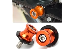 LQMY Universal DUKE Spools M10 *1.25 + M10*1.5-2pcs 10mm Swing arm Sliders Spools for Duke 125 200 390 RC125 RC390 FZR 1000/600R/400 Z750 ER-6F ER-6N Versys 1000 (Orange)