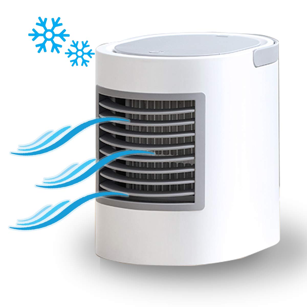 UCMDA Air Cooler, Personal Space USB Air Conditioner Portable, Mini Air Cooling Fan with Water Tank, 3 Speed 7 LED Lights for Home, Bedroom, Office, Travel